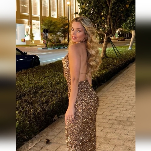 Zara SEQUIN MIDI DRESS Size M - Picture 3 of 16